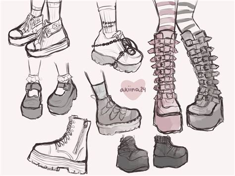 anime shoes drawing pattern.